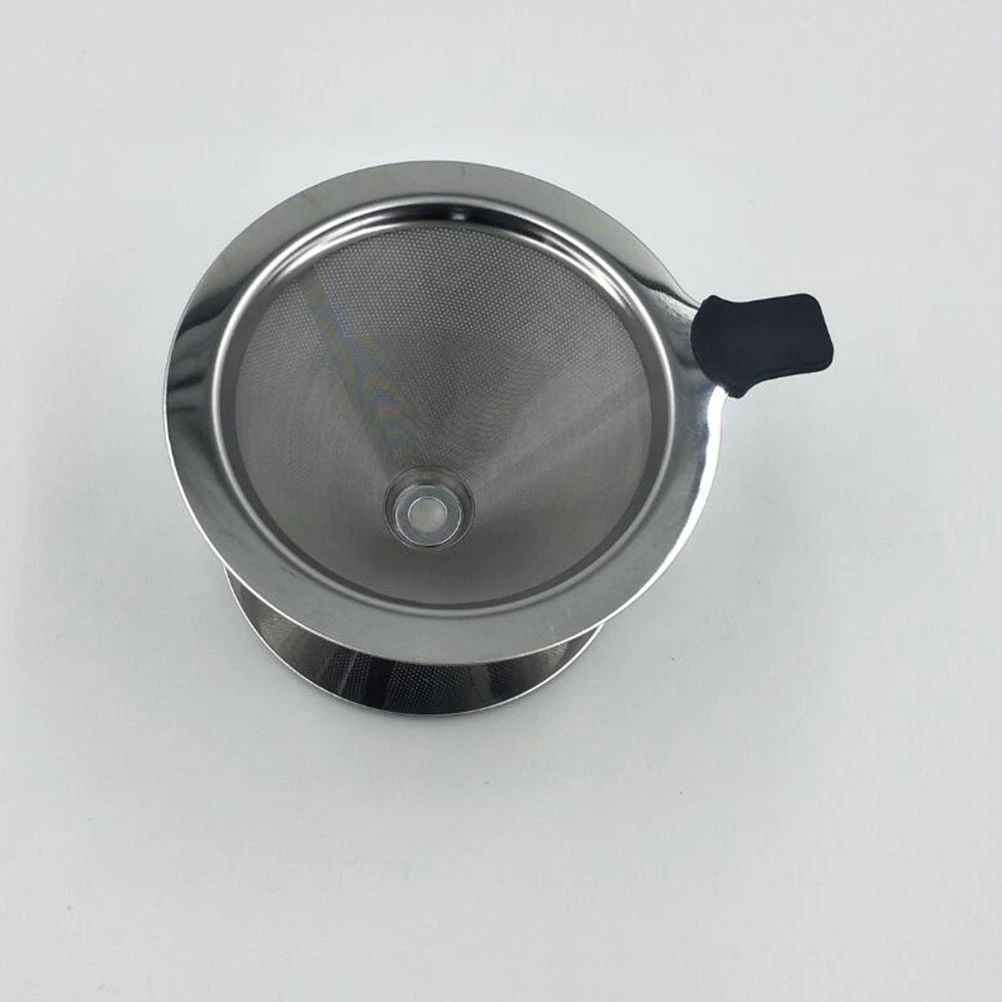 Stainless Steel Pour Over Coffee Cone Dripper with Cup Stand (103x90x65mm)