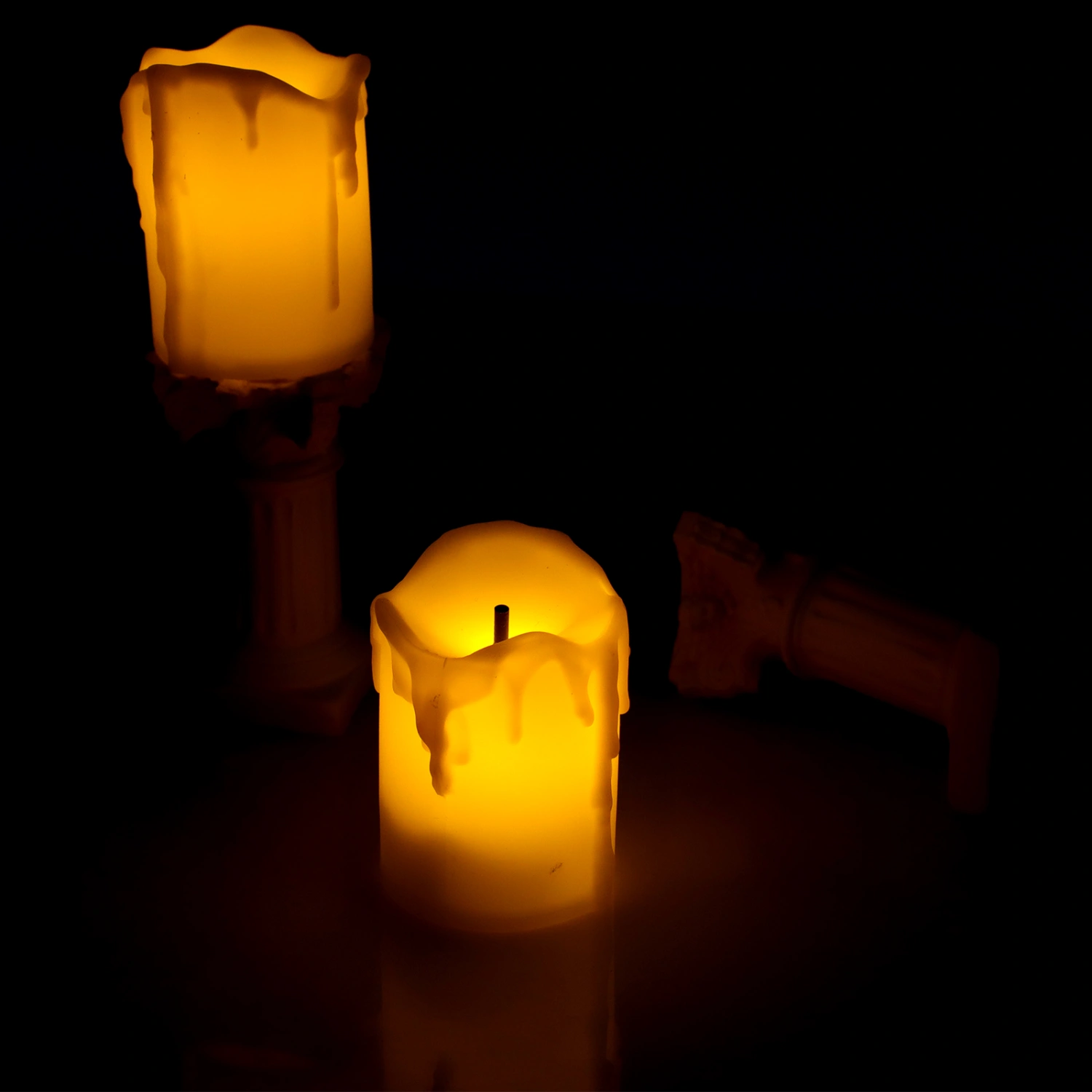 2pcs Desktop Candle Lamps Mini Electric Candle Lights Desktop Adornments