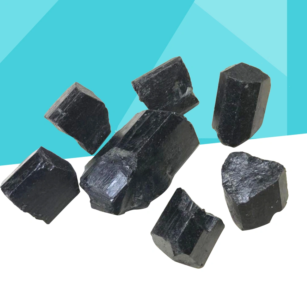 1 Bag Natural Black Tourmaline Crystal Rough Stone Specimen Crystal Stones Rare Gemstone Original Mineral Black (100g Each Bag)