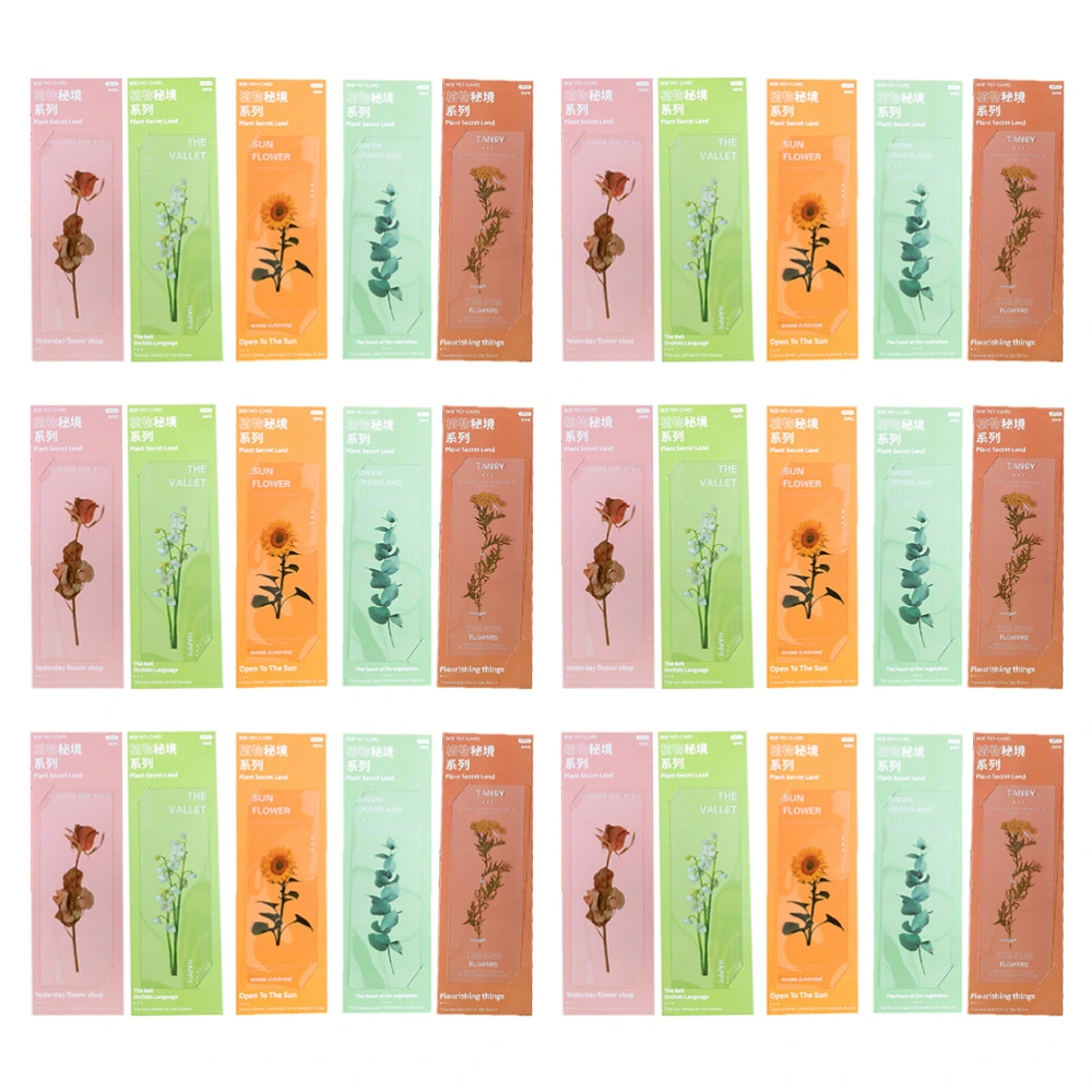 30PCS Plant Themed Bookmarks Students Stationery Reading Bookmarks Stationery