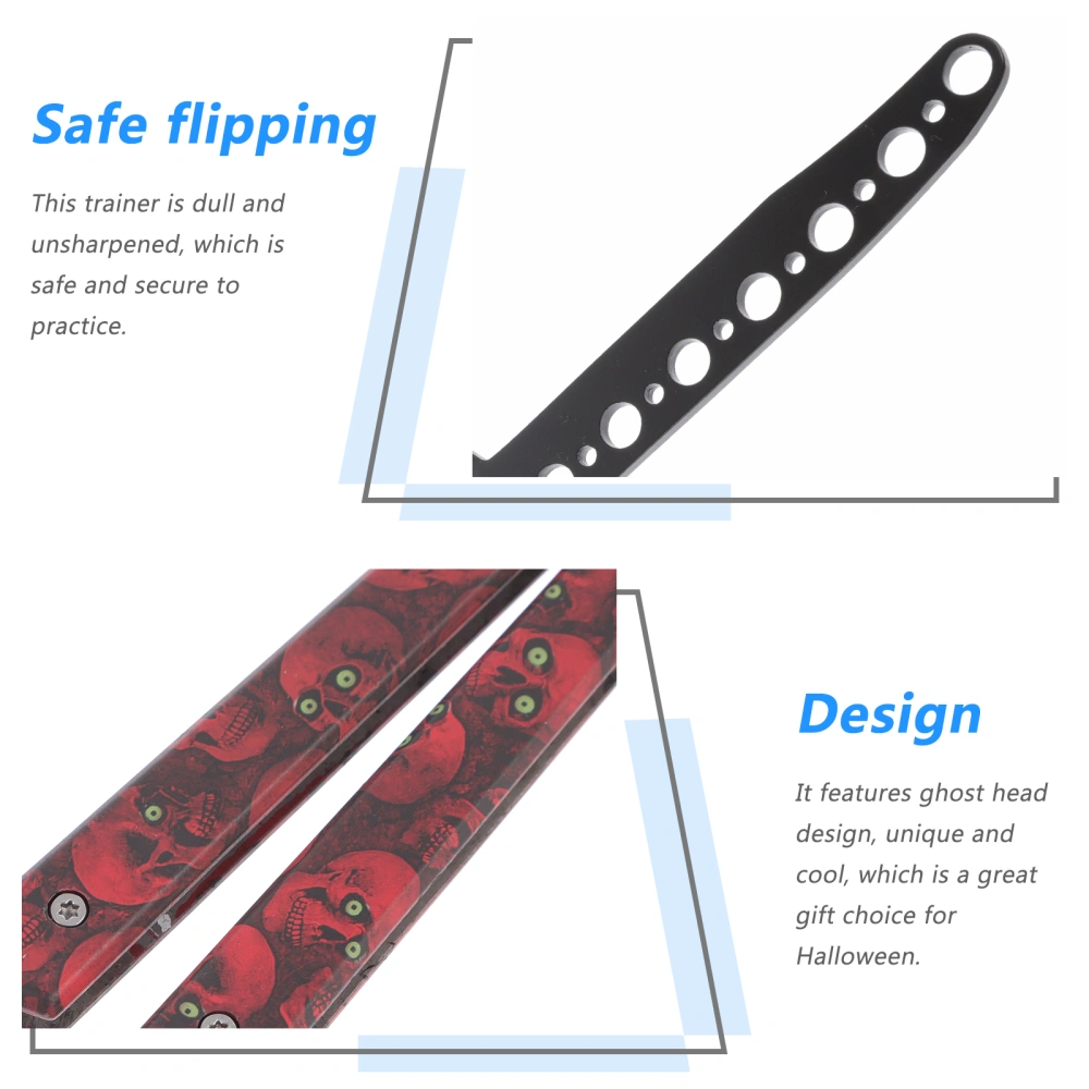 1Pc Blunt Balisong Ghost Head Design Balisong Practice Training Cutter