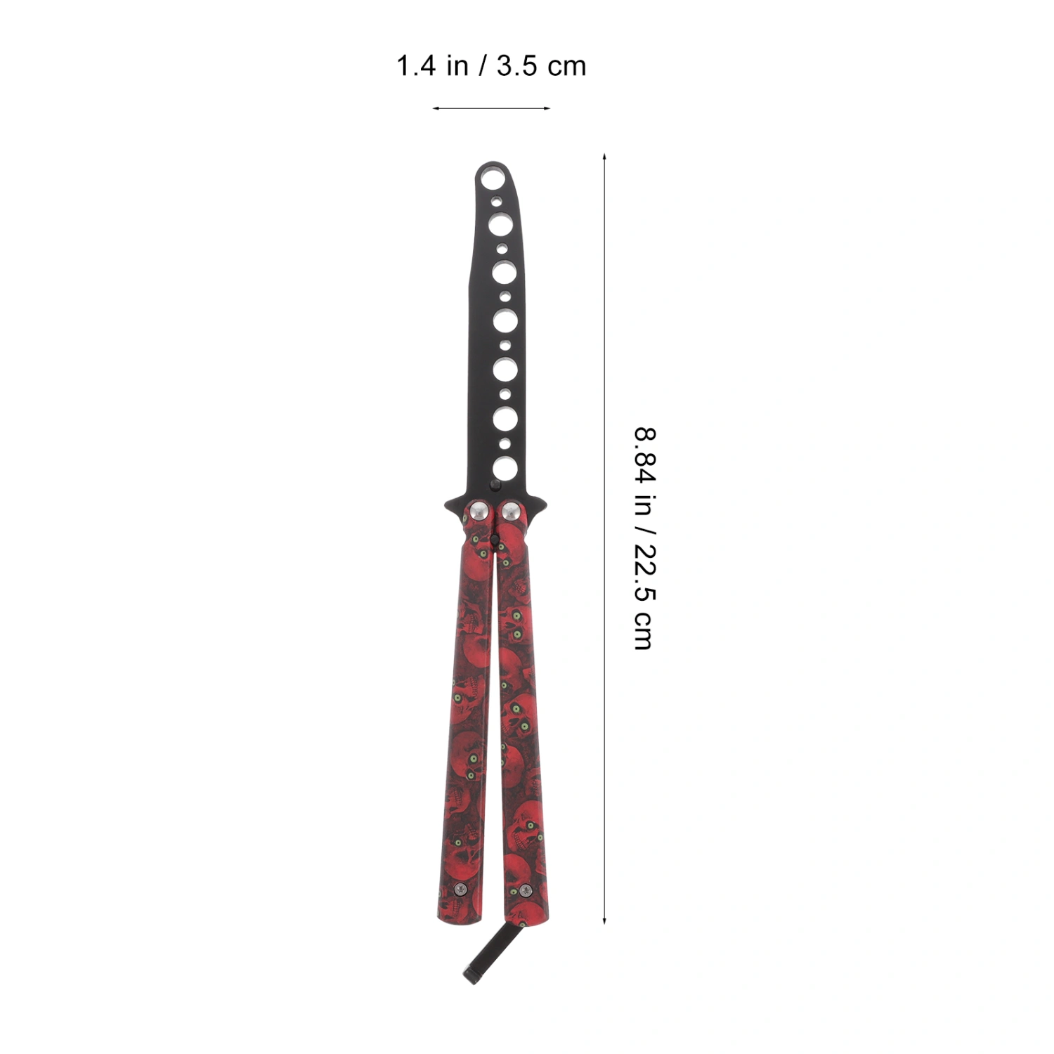 1Pc Blunt Balisong Ghost Head Design Balisong Practice Training Cutter