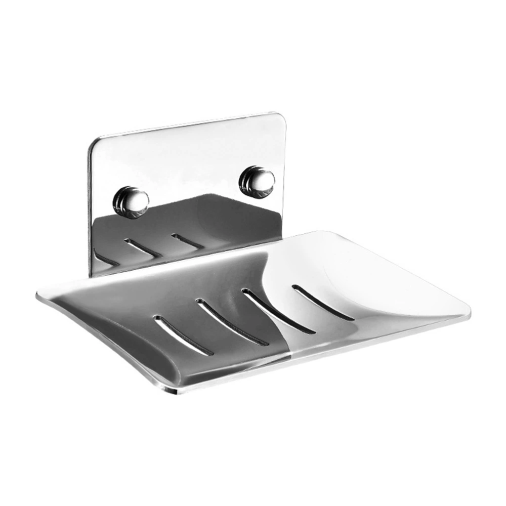 Creative Stainless Steel Rack Bathroom No Trace Paste Soap Box Bathroom Free Punch Wall Soap Holder for Bathroom(Stainless Steel Soap Plate,Punch Free and Punch)