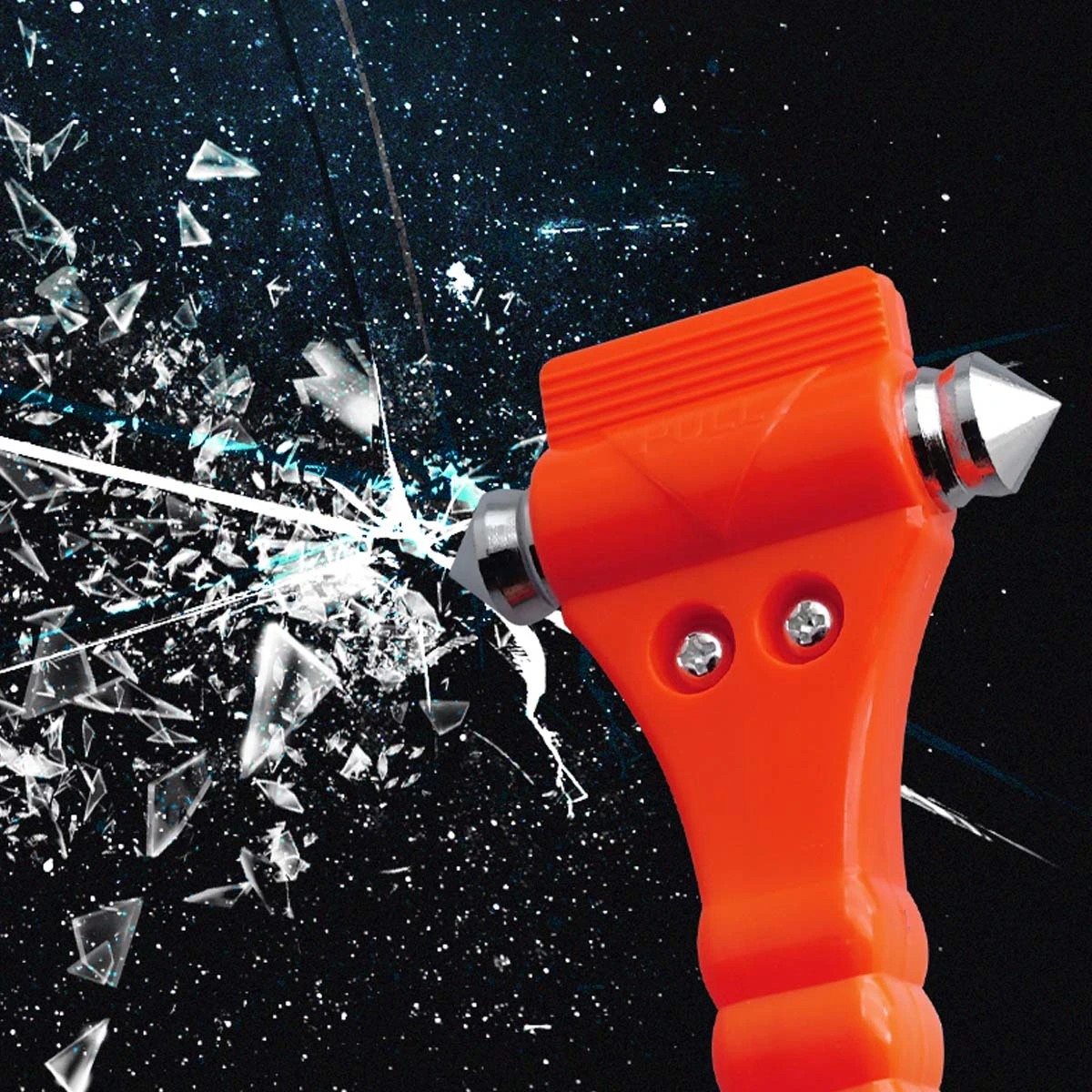 2-In-1 Live-Saving Car Safety Hammer Seatbelt Cutters Window Breakers Emergency Escape Tools Reflective Auto Emmergency Hammers with Reflective Sticker (Red)
