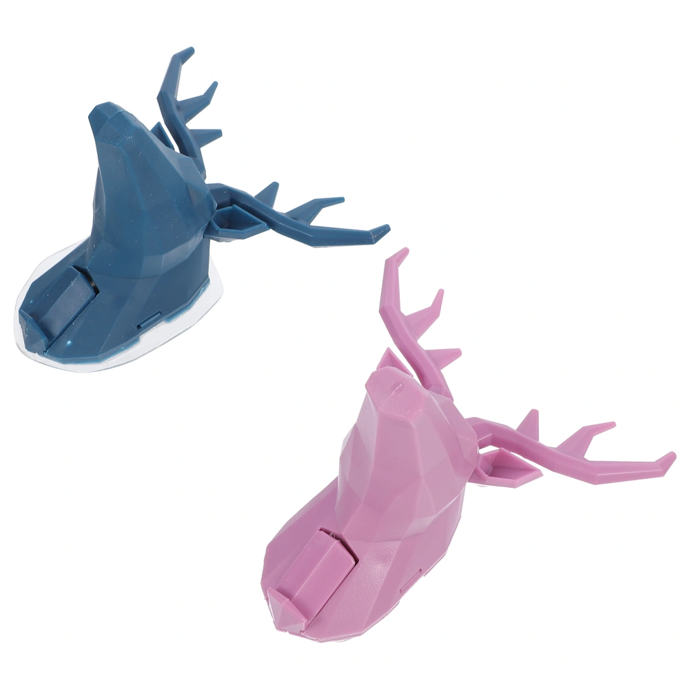 2pcs Wall Mount Hook Animal Shaped Hook Home Clothes Hat Hook (Assorted Color)