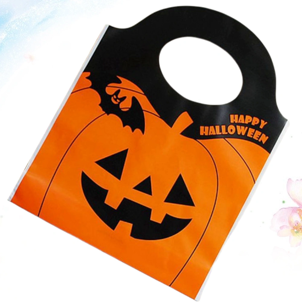 50 Pcs Halloween Candy Bag Trick or Treat Halloween Bag Goodies Handbag Party Gift Bag for Kids or Costume Party Favors - 15.5x19.5cm (Orange)