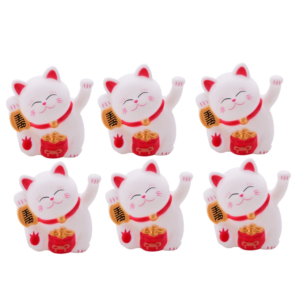 6pcs Retractable Stretchy Fortune Cat Shaped Toys Pressure Relief Squeeze Toys