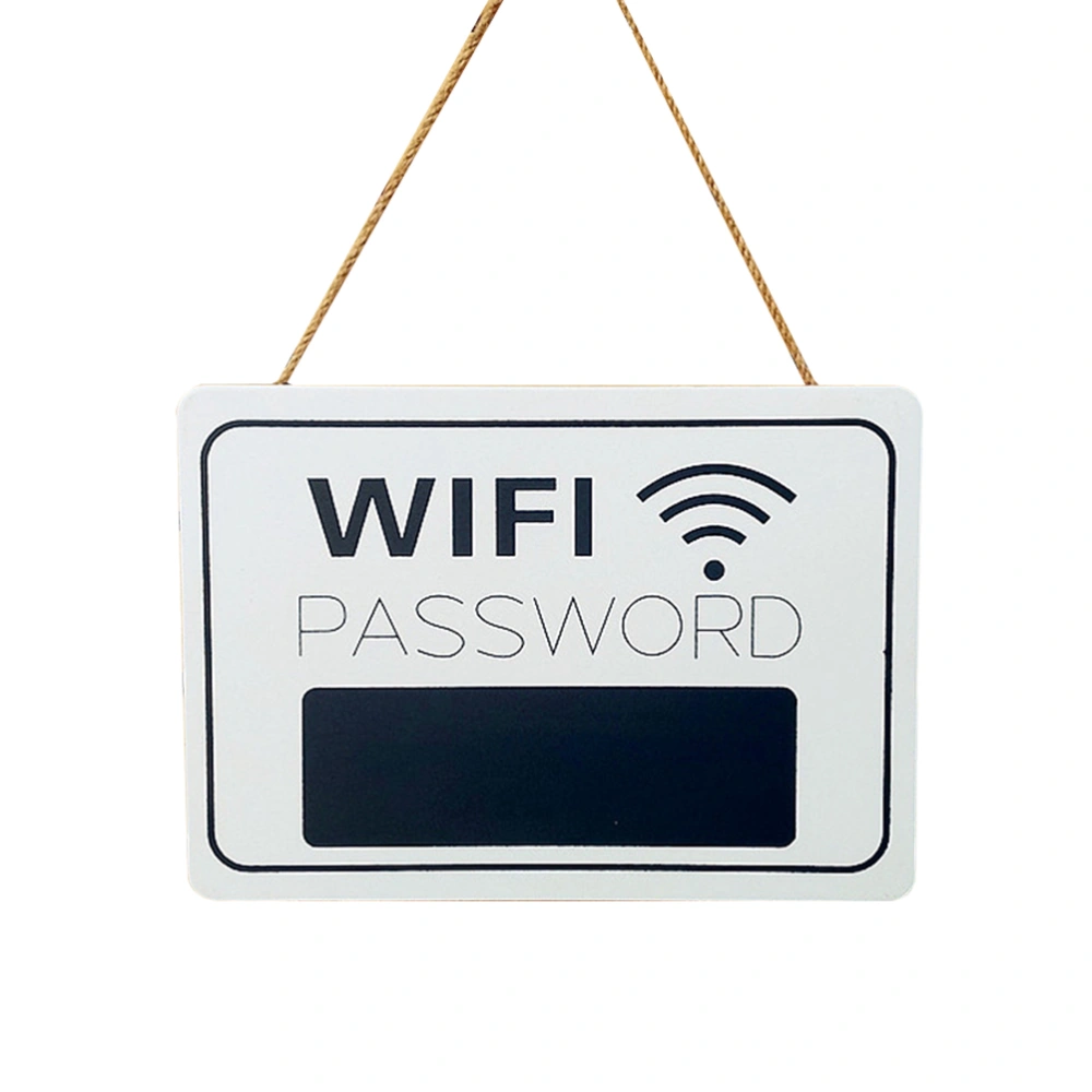 Wooden WiFi Password Sign Hanging Plaque Wood Reception Hanging Chalkboard Wifi Board Sign for Store Home Bar Party Decoration (White)