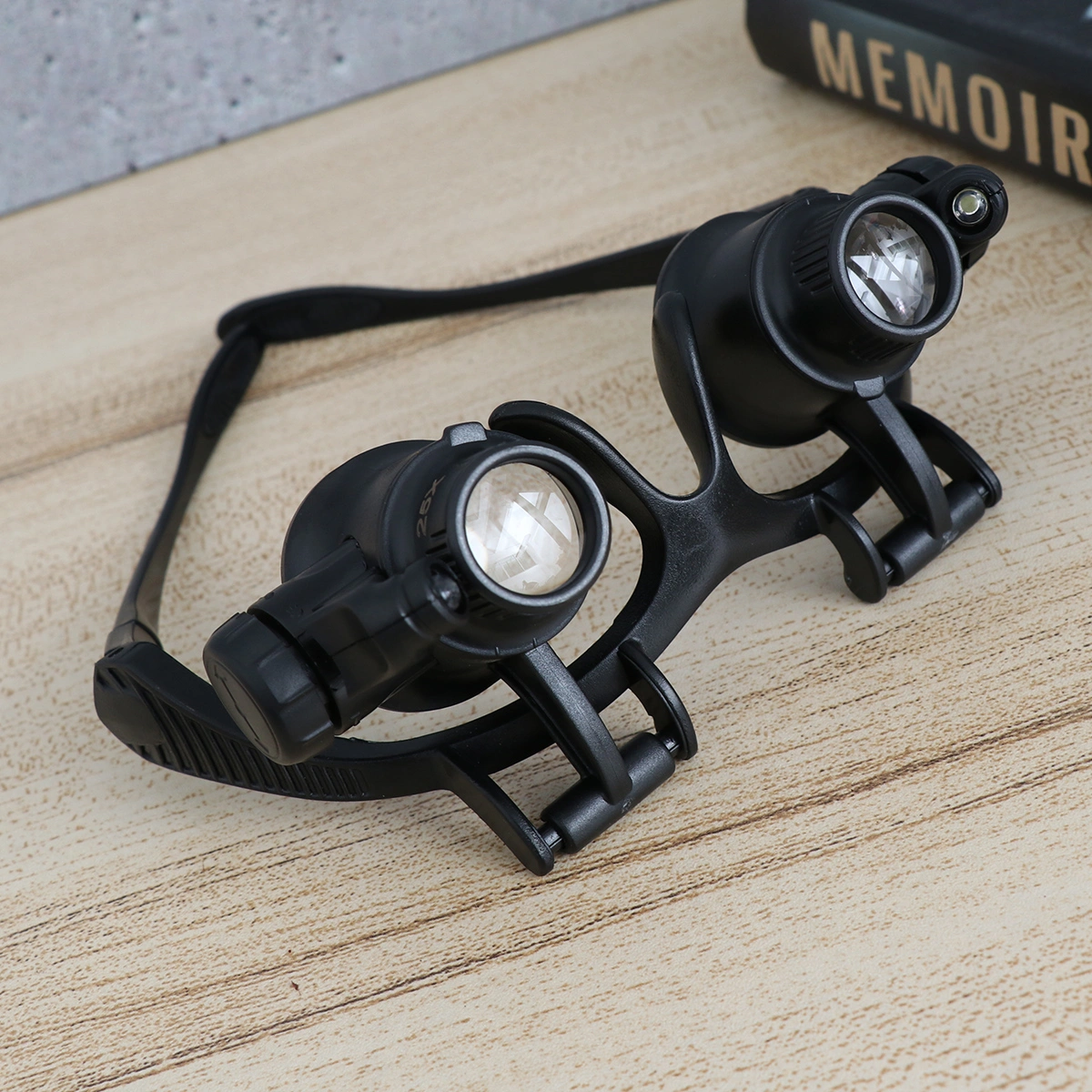 10X 15X 20X 25X Double Eye Jeweler Watch Repair Magnifying Glasses with Light Loupe Jeweler Magnifying Glasses Tool Set