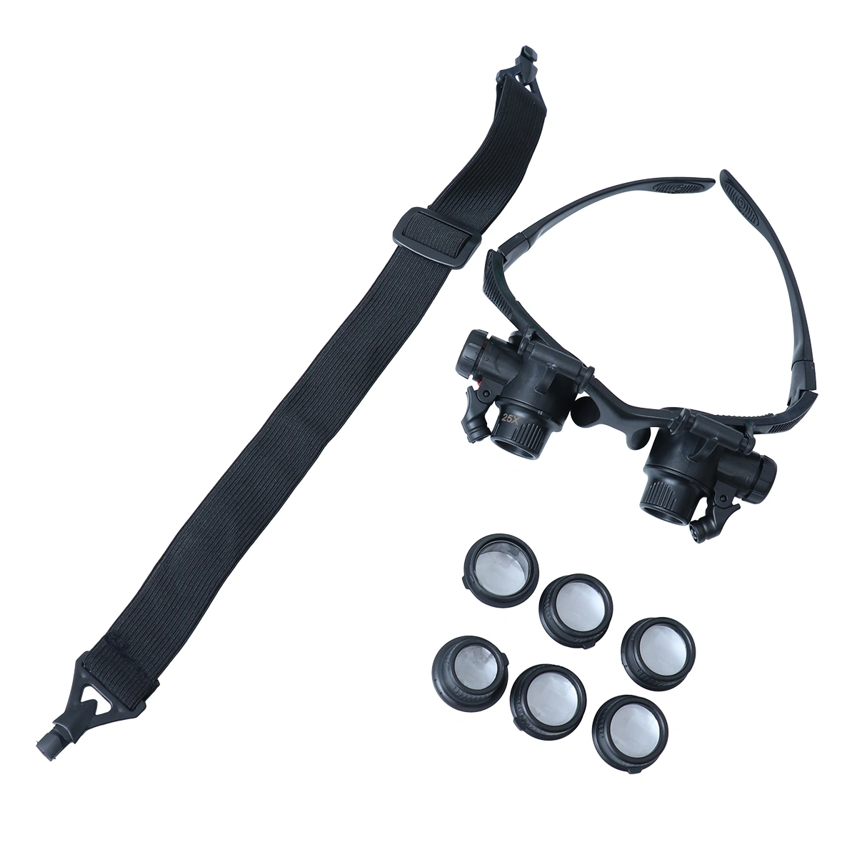 10X 15X 20X 25X Double Eye Jeweler Watch Repair Magnifying Glasses with Light Loupe Jeweler Magnifying Glasses Tool Set