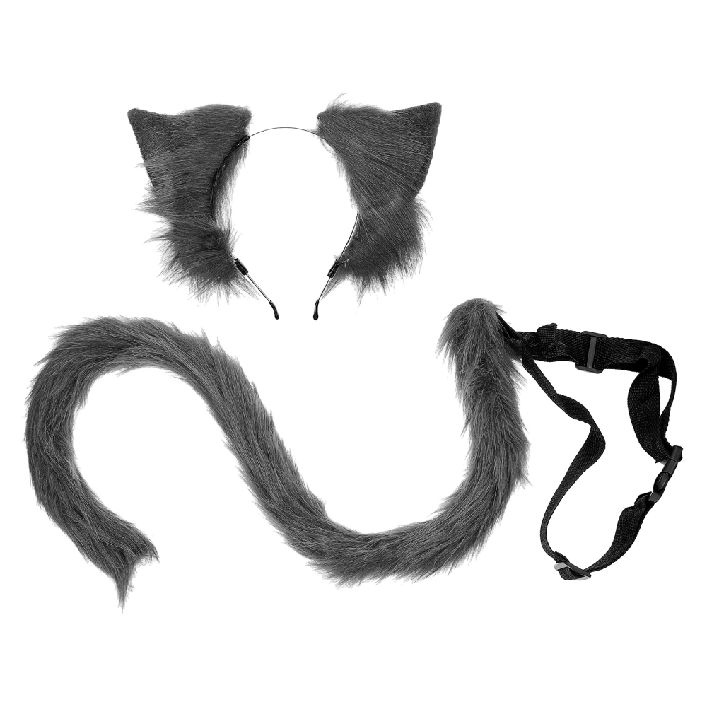 1 Set Stage Performance Costume Props Party Simulated Cat Tail Hair Decor Set