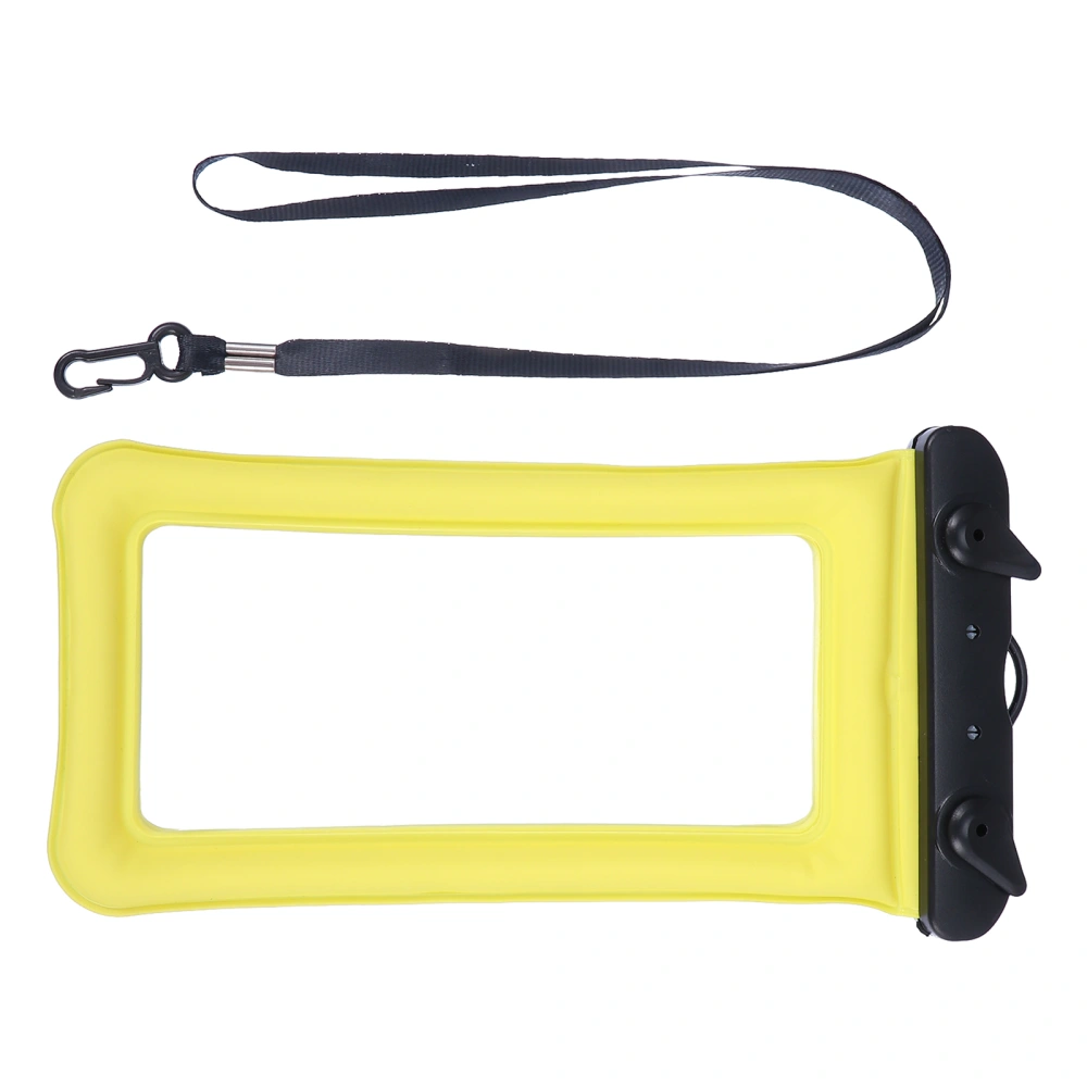 1 Set 2Pcs Inflatable Phone Bags Waterproof Cellphone Dry Bags (Yellow)