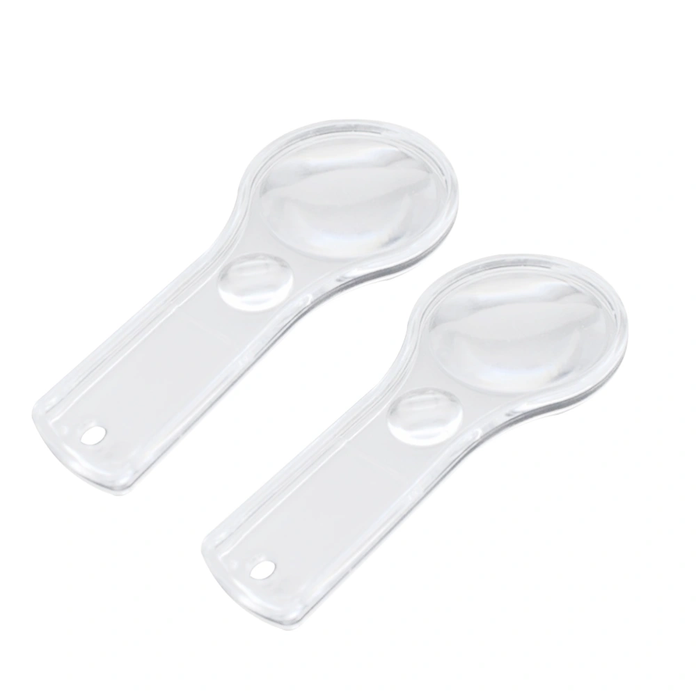 A Set of 10PCS Children's Hand-held Magnifying Glass Transparent Double-light Organic Light