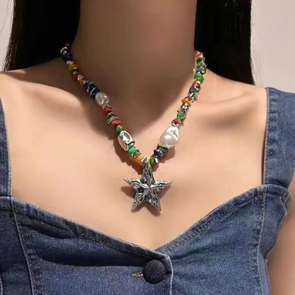 Heavy Industry Color Gravel Clavicle Chain