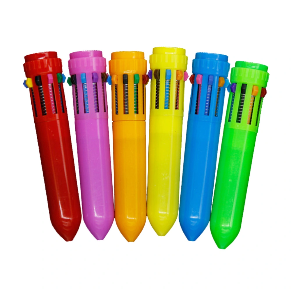 12pcs 10 in 1 Retractable Roller Ball Pens Ballpoint Pen School Office Stationery Supply (Assorted Colors)