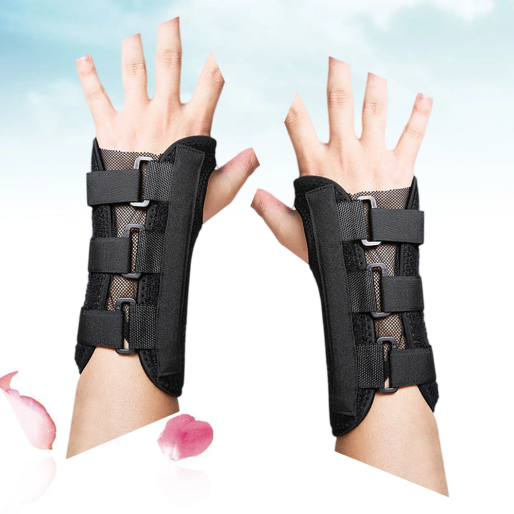 2pcs Breathable Wrist Support Brace with Splint Carpal Tunnel Bracers Wrist Protector for Fracture Wrist Pain Sprain (Left Hand+Right Hand)