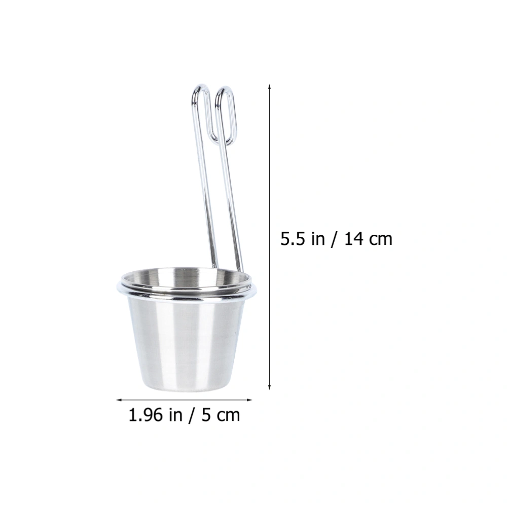 1 set of Hanging Sauce Bowl Stainless Steel Condiment Sauce Cup Seasoning Bowl