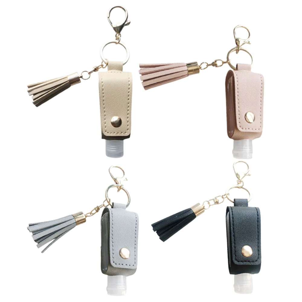 4Pcs Hand Sanitizer Keychain Tassel Hand Sanitizer Holder Keychain Travel Bottle Keychain