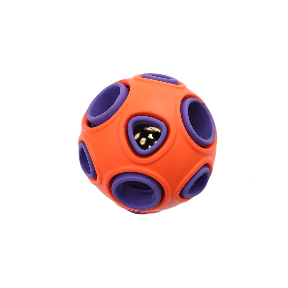 Creative Educational Sound Dog Ball Toy Pet Leaking Ball Plaything for Big Middle Pet Dog (Orange and Purple)