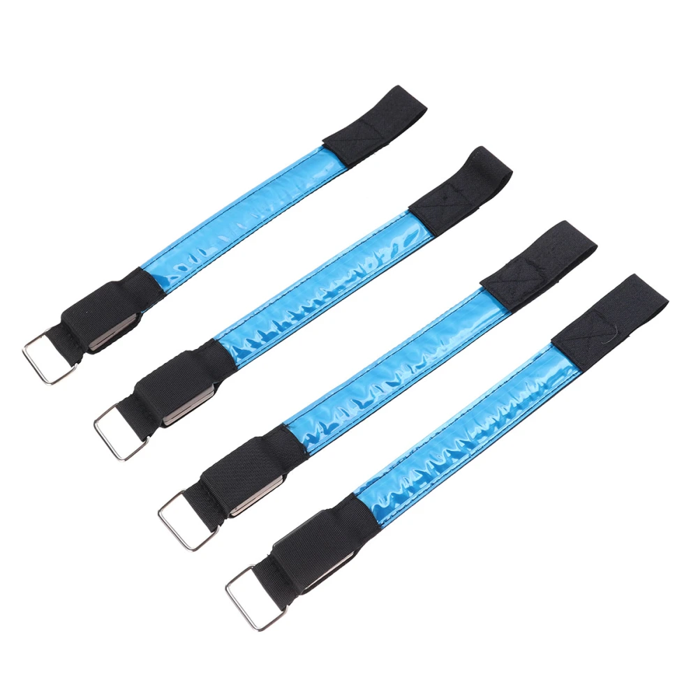 4pcs LED Bracelet Reflective LED Wristbands Fluorescent Reflector Armband for Running Jogging Dog Walking Mountaineering (Blue)