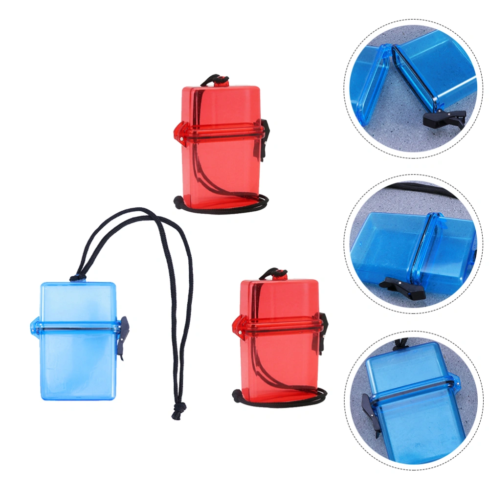 3Pcs Waterproof Diving Dry Boxes Outdoor Sealing Boxes Medicine Watertight Boxes