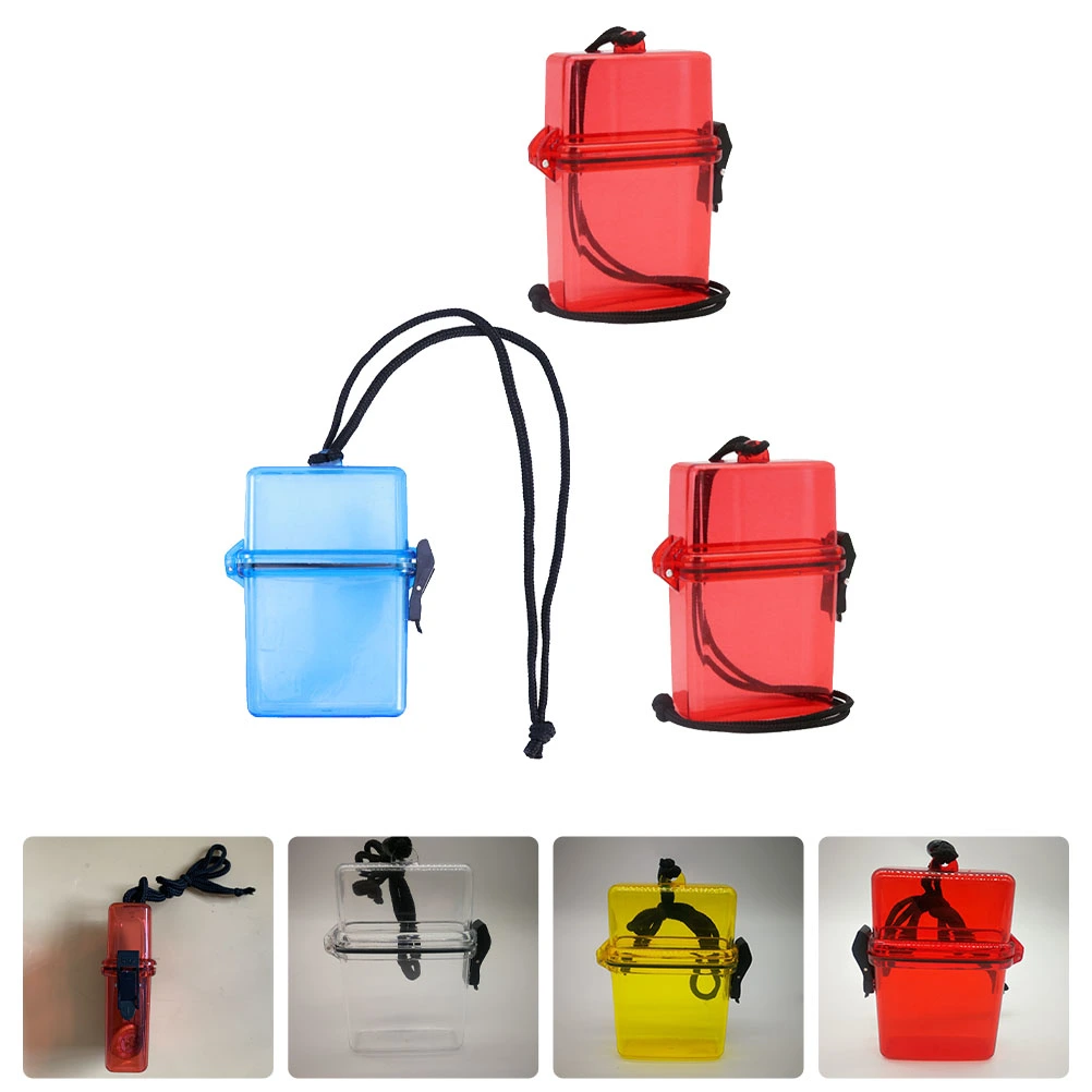3Pcs Waterproof Diving Dry Boxes Outdoor Sealing Boxes Medicine Watertight Boxes