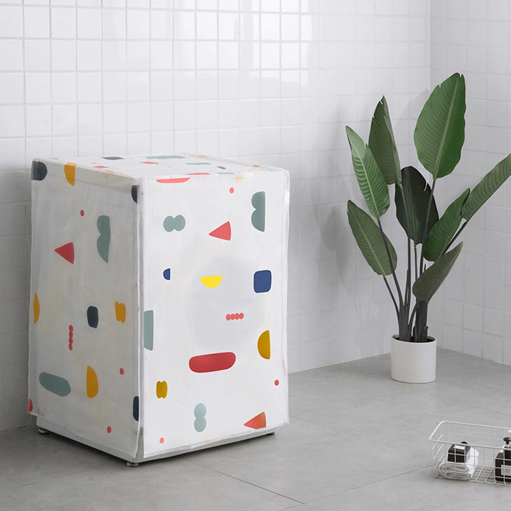 Dust Proof Roller Washing Machine Covers Waterproof Washer Dryer Cover Protective Dust Storage Bag(Flip Random Pattern)