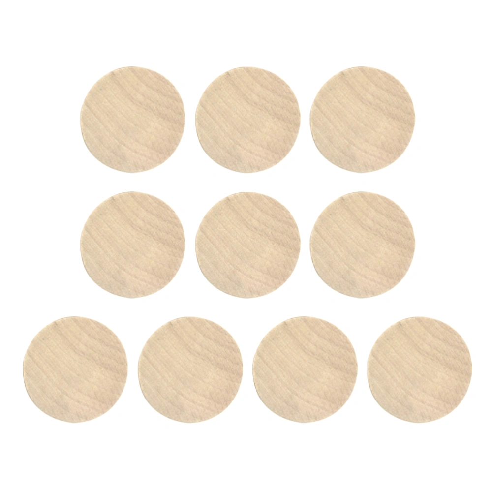 10PCS 5x1.2cm Wood Blocks Round Wooden Cube Chips Blocks for Stamp DIY Crafts Making