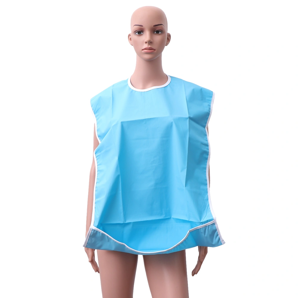 Delicate Dinner Bib Waterproof Rice Bag Waterproof Bib for the Aged Adult Use Single Sky Blue