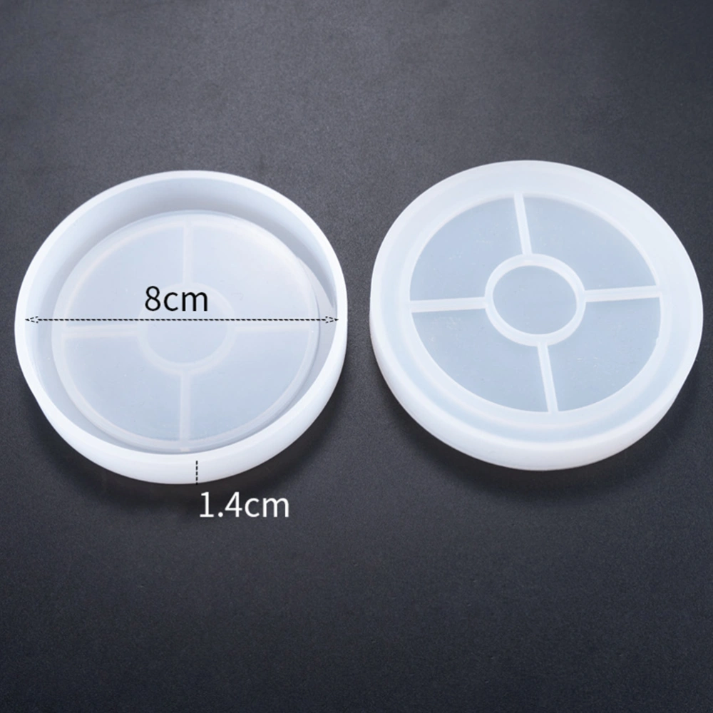 3PCS DIY Use Crystal Epoxy Handmade Jewelry Coaster Silicone Mould(White)