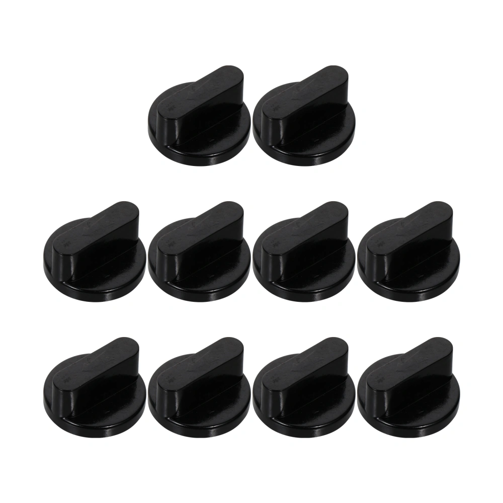 10pcs Gas Stove Switch Knobs Rotary Switches Gas Range Control Knobs (Black)