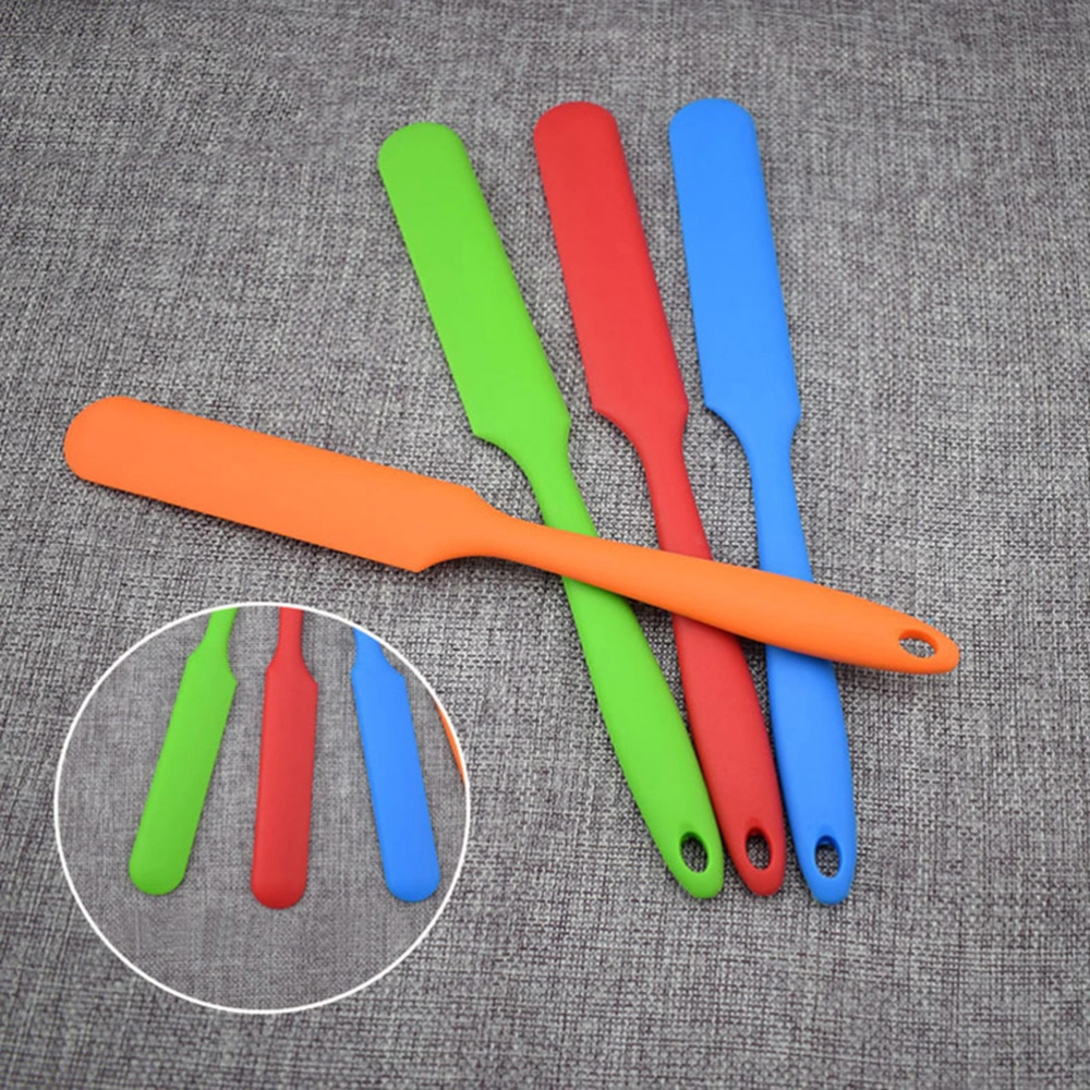 2 pcs Long Handle Silicone Spatula Cake Cream Mixer Baking Dough Scrapers Confectionery Tools Kitchen Accessories (Orange)