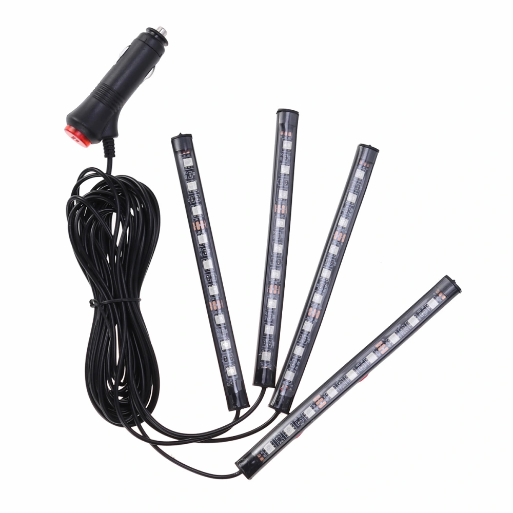 Car Interior Atmosphere Neon Lights Lamps Strip 36-LED Cigarette Lighter - Red Light (Black)