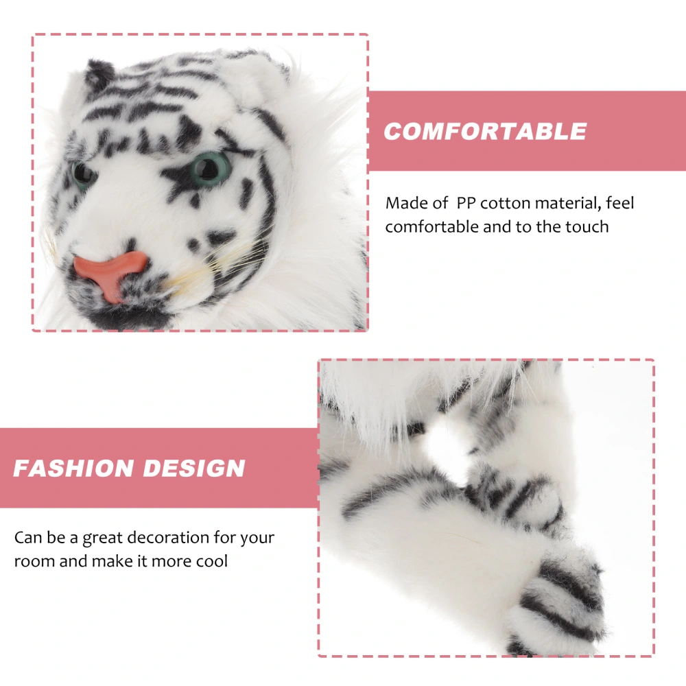 Stuffed Animal Dolls Simulation Tiger Creative Toys Decoration for Home Bedroom Living Room (White Tiger, 30cm)