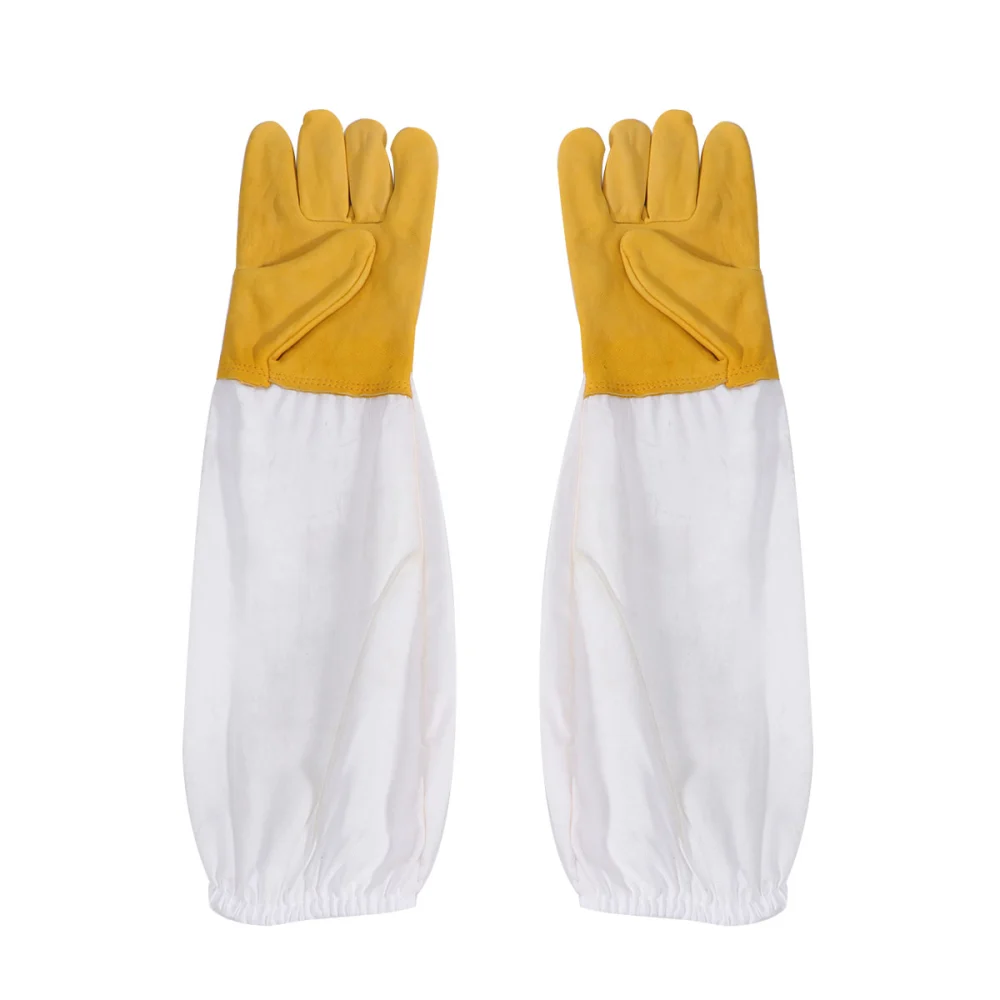 1 Pair Beekeeping Gloves White Beekeeping Gloves Sturdy Cape Glove Sting Resistant Beekeeping Gloves Professional Beekeeping Gloves Beekeeping Tool for Home Outside Use Size XL White