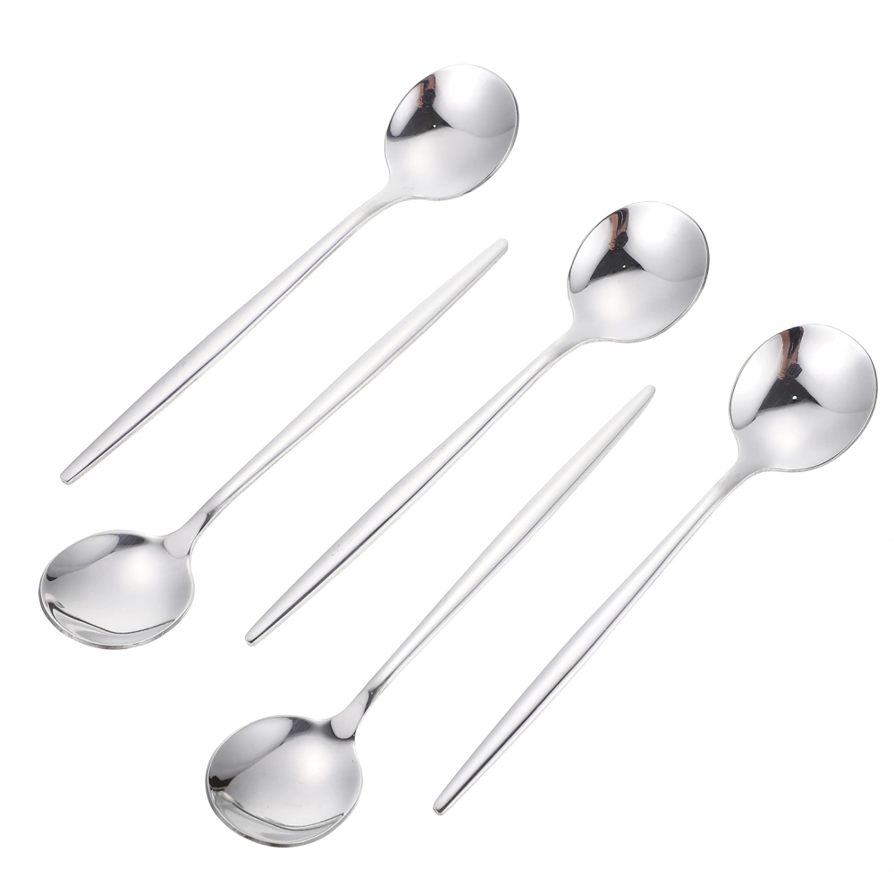 6Pcs Stainless Steel Western Food Spoons Multifunctional Soup Spoons for Hotel