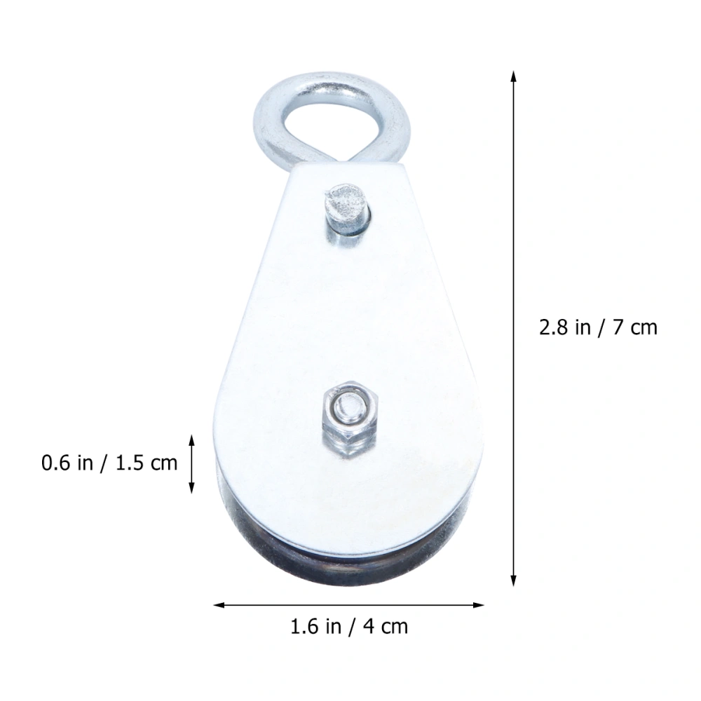 Single Pulley Stainless Steel Single Wheel Swivel Pulley Block Loading 0.1T (Silver)