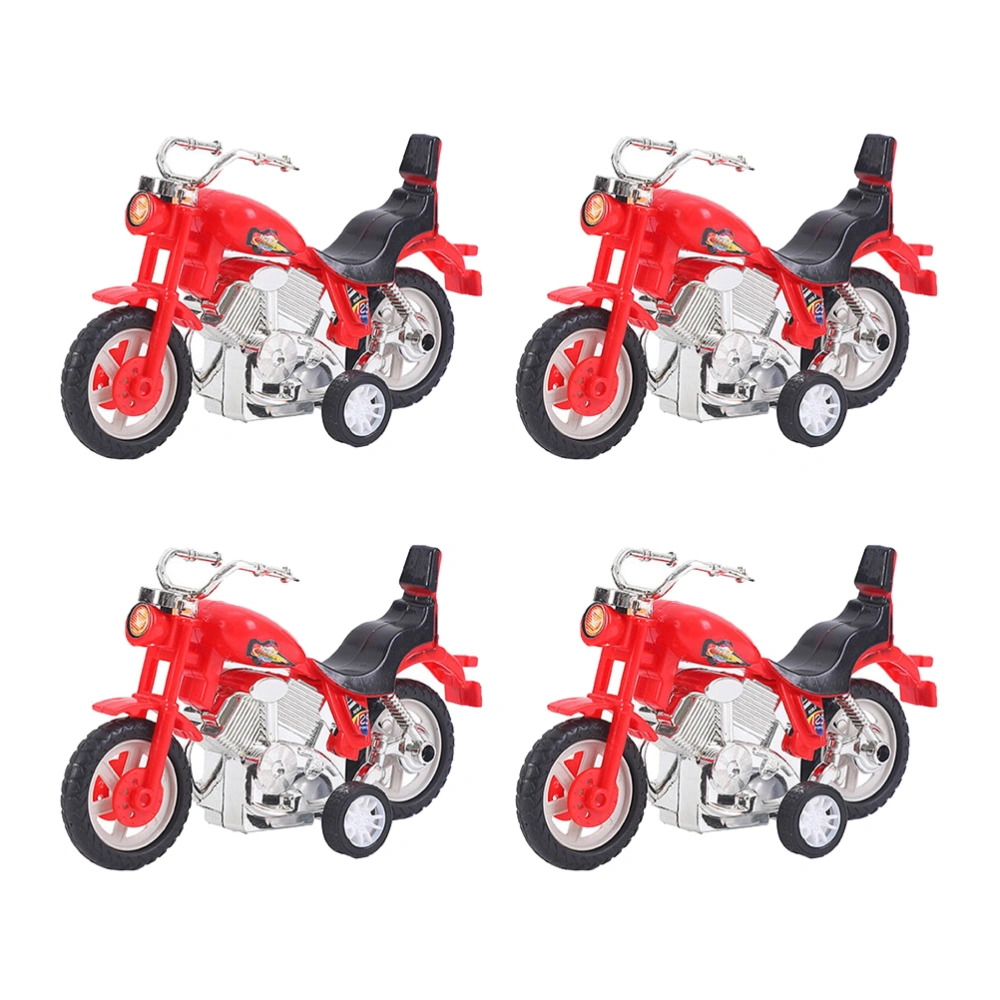 4Pcs Plastic Motorcycle Inertia Vehicle Plaything Motorbike Toy (Random Color)