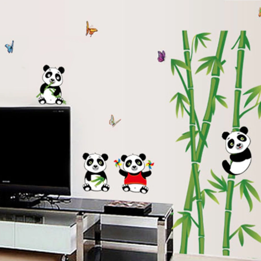 New Bamboo Panda Vinyl Wall Stickers For Kids Rooms Children Home Decor Sofa Living Wall Sticker Decals