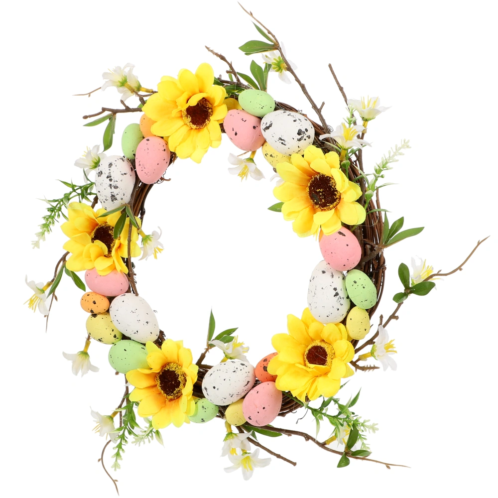 Easter Wreath Front Door Hanging Wreath Easter Egg Wreath Adorn Sunflower Easter Egg Wreath