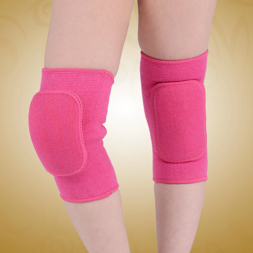 A Pair of Cotton Children's Sponge Dancing Knee Pads Knee Support Braces Knee Protector for Running Hiking Dancing Sports Size L(Rosy)