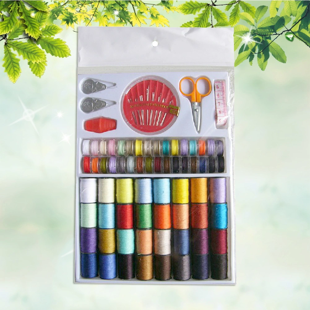 64 Rell Sewing Threads Emergency Clothing Repairs Sewing Kit with Scissors, Thimble, Thread, Tape Measure Sewing Tools Kit for Home, DIY, Beginners, Travelers