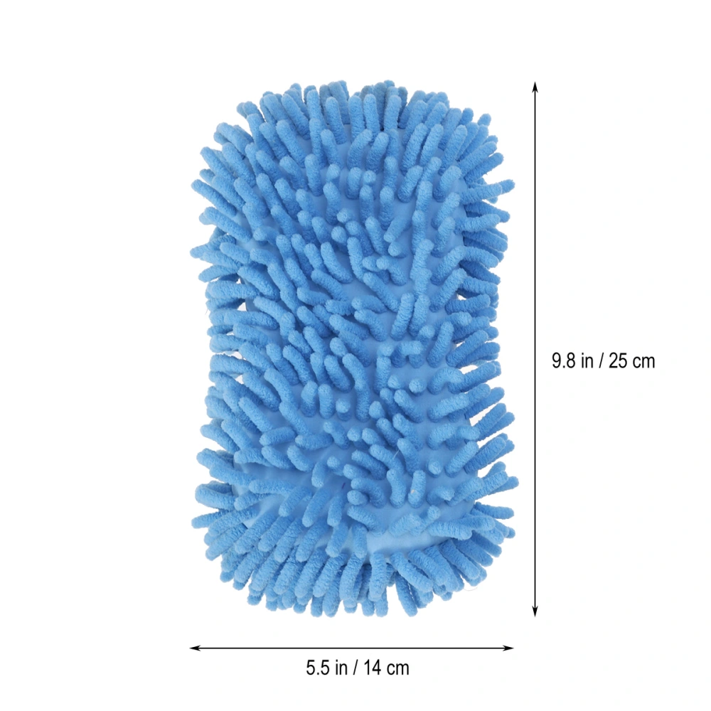 2pcs Ultrafine Fiber Chenille Car Wash Gloves Brushes Microfiber Car Motorcycle Washer Car Care Cleaning Brushes(Sky Blue)