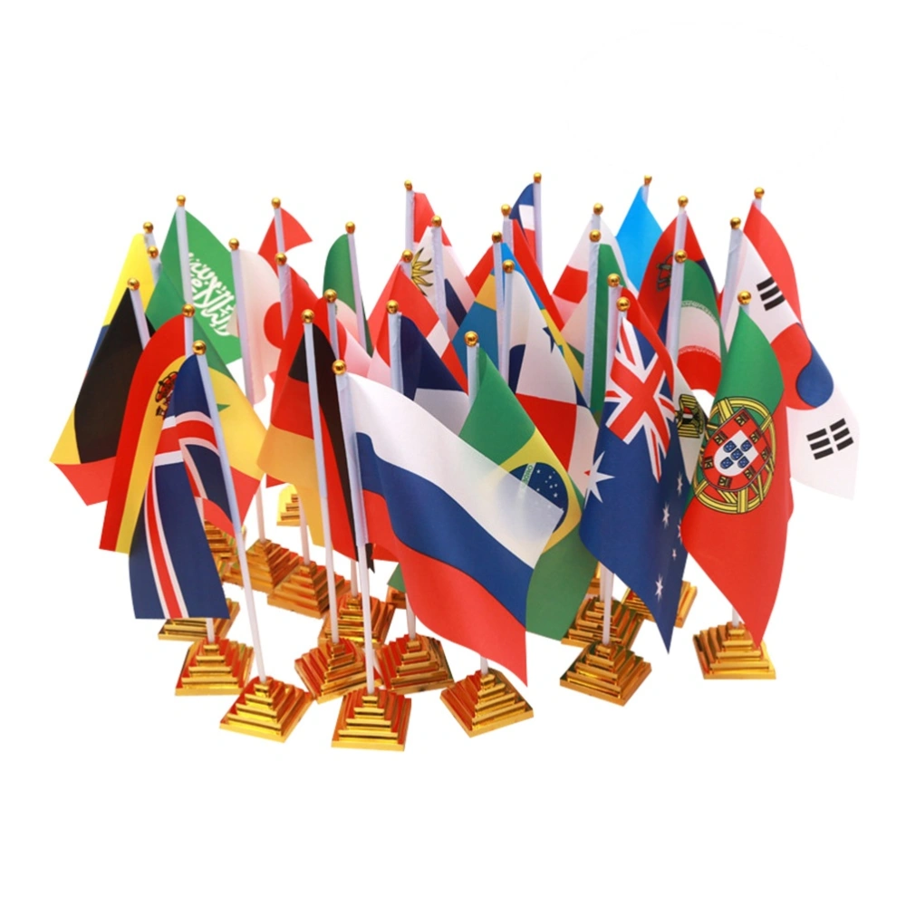 10pcs 2018 Russia Country Flags International Flags with Stand World Flags for Desk Table Decorations