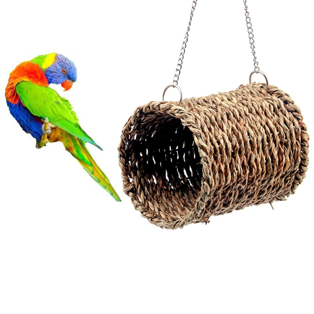 Fashion Pet Ladder Pet Toy Winter Warm Nest Swing Natural Straw Warm Cotton for Parrot Squirrel Birds