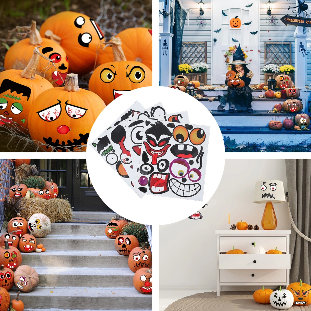 8 Sheets of Halloween Themed Stickers Festival Window Decals Paper Sticky Labels