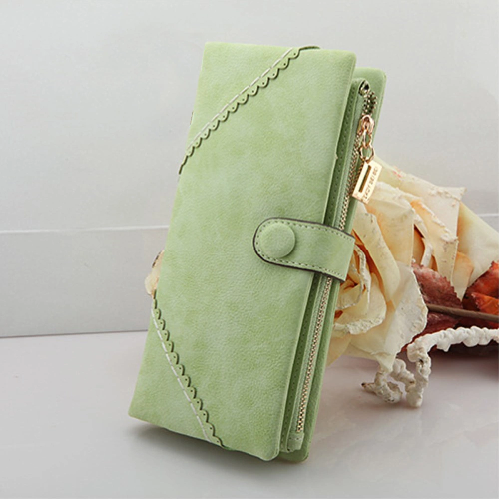 Hand Zipper Buckle Purse Multi-Fonction Beautiful Lace Storage Purse for Lady Woman Female (Green)