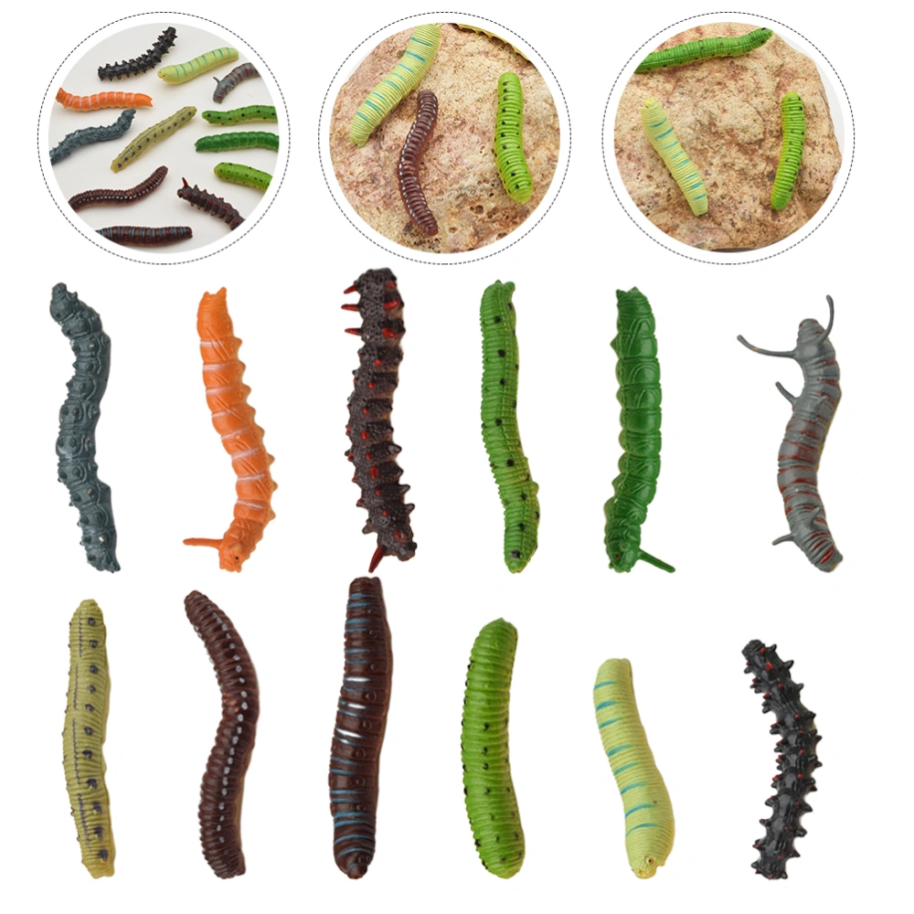 24Pcs Caterpillar Figurine Toy for Home Landscape Caterpillar Toy (Random Style)