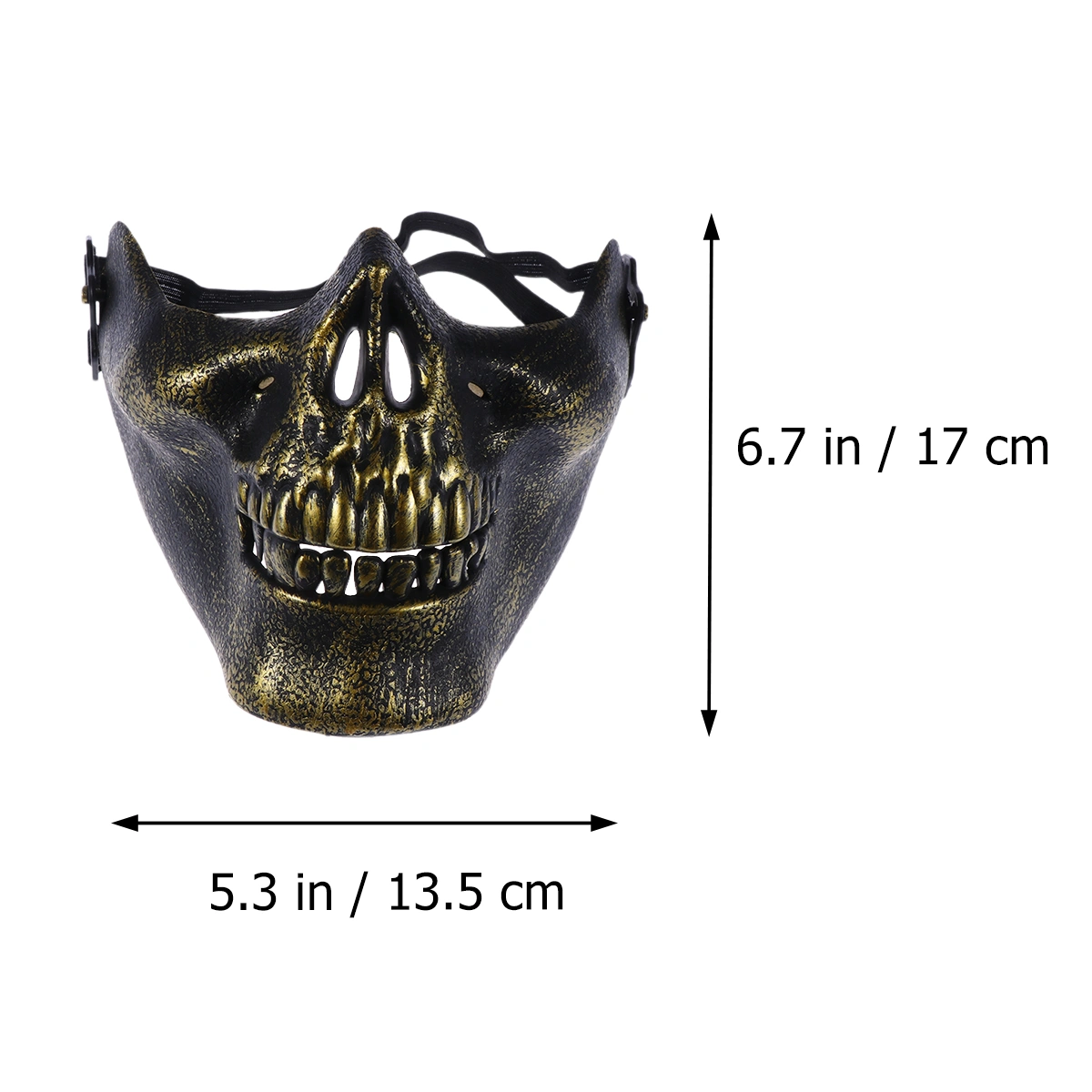 2 Pcs Skeleton Mask Full Face Mask Skull Shaped Face Protector Halloween Mask for Cosplay Masquerade Party (Golden and Silver)