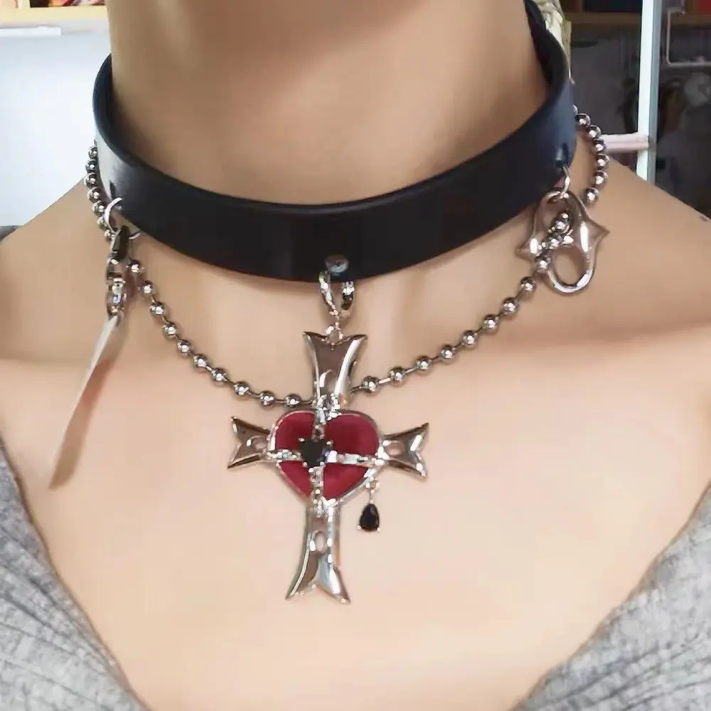 Fashion Cross Heart Clavicle Chain